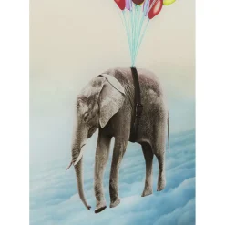 Tableau En Verre Balloon Elephant 100X150Cm