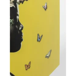 Tableau En Verre Bouquet Beauty Yellow 100X100Cm