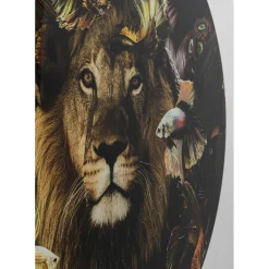 Tableau En Verre Curious Lion O100Cm