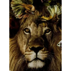 Tableau En Verre Curious Lion O100Cm