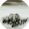 Tableau En Verre Elephant Walk O120Cm