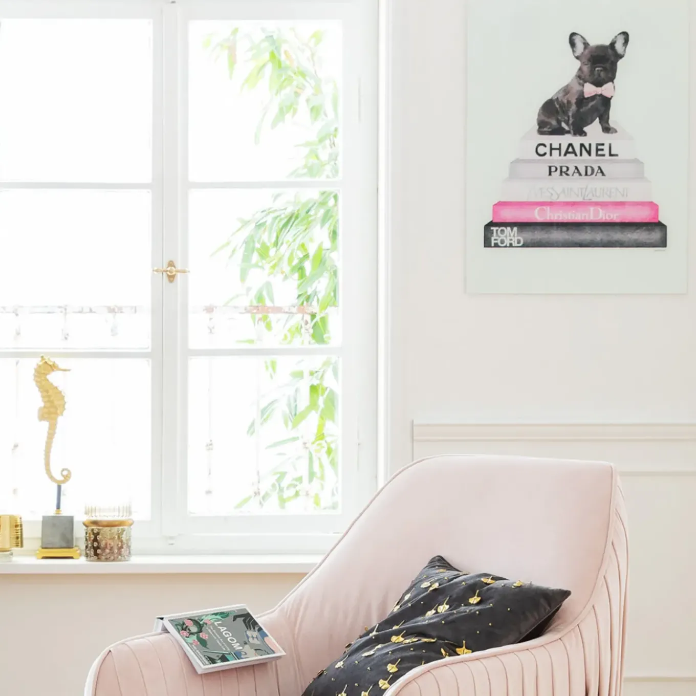 Tableau En Verre Fashion Dog 60X80Cm