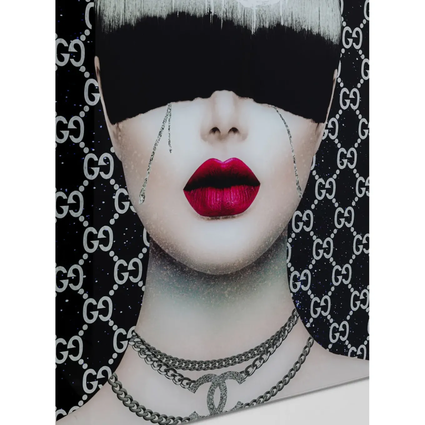 Tableau En Verre Fashion Haircut 80X80Cm