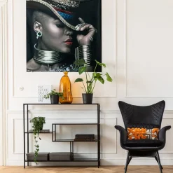 Tableau En Verre Foxy Lady 120X120Cm