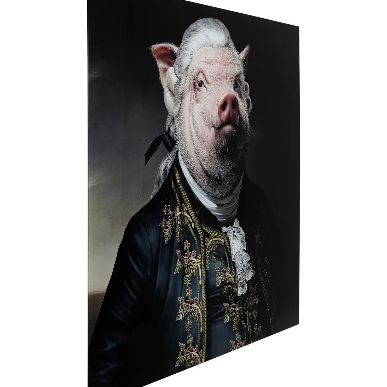 Tableau En Verre Gentleman Pig 120X120