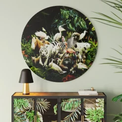 Tableau En Verre Jungle Animals O120Cm