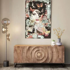 Tableau En Verre Lady Butterfly 100X150Cm