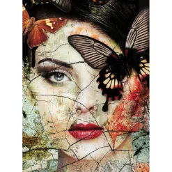Tableau En Verre Lady Butterfly 100X150Cm