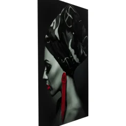 Tableau En Verre Lady Red Earring 80X120Cm