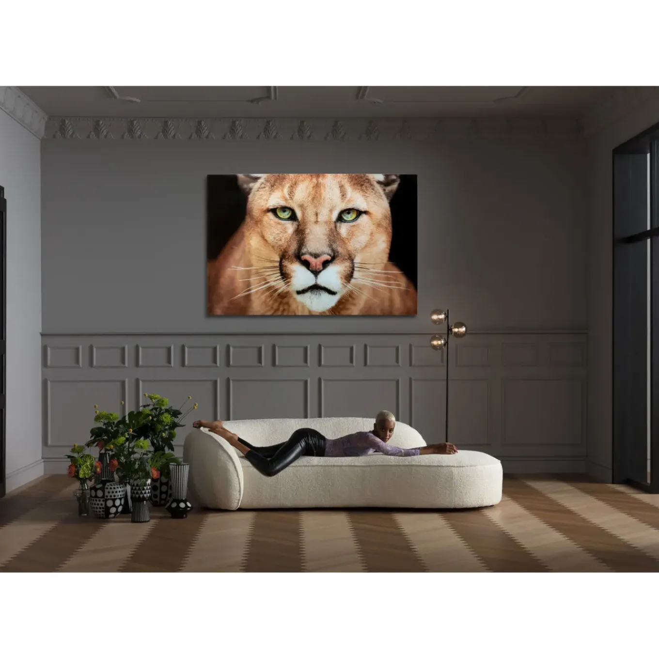 Tableau En Verre Lioness 150X100Cm