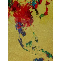 Tableau En Verre Metallic Colourful Map 150X100Cm