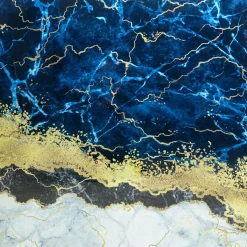 Tableau En Verre Metallic Ocean 100X100Cm