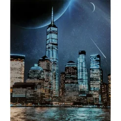 Tableau En Verre Night Skyline 90X120Cm