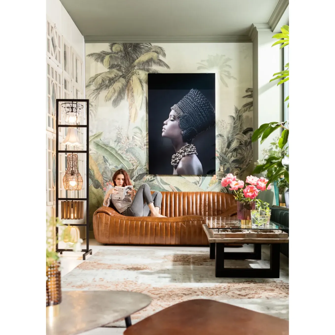 Tableau En Verre Royal Headdress Profile 100X150Cm