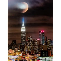 Tableau En Verre Skyline Moon 80X120Cm