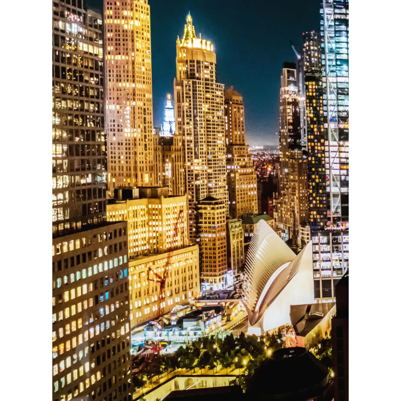 Tableau En Verre Skyline Night 150X100Cm