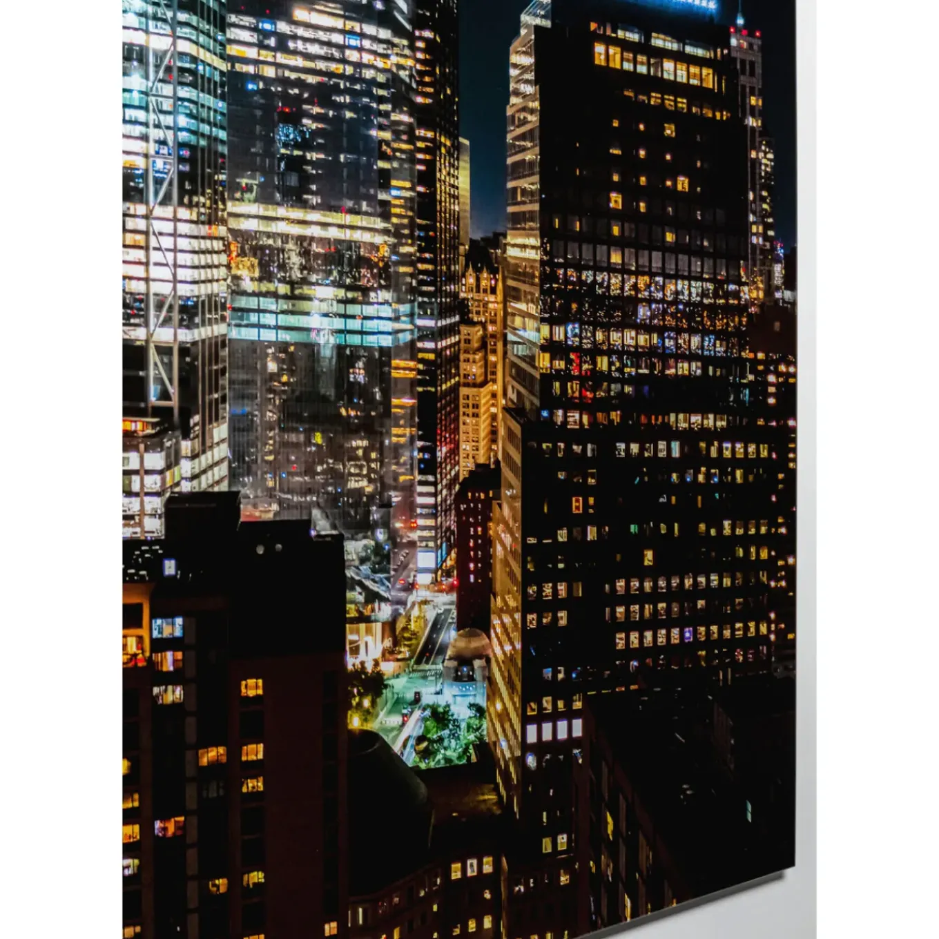 Tableau En Verre Skyline Night 150X100Cm