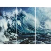 Tableau En Verre Triptychon Wave (3/Set)
