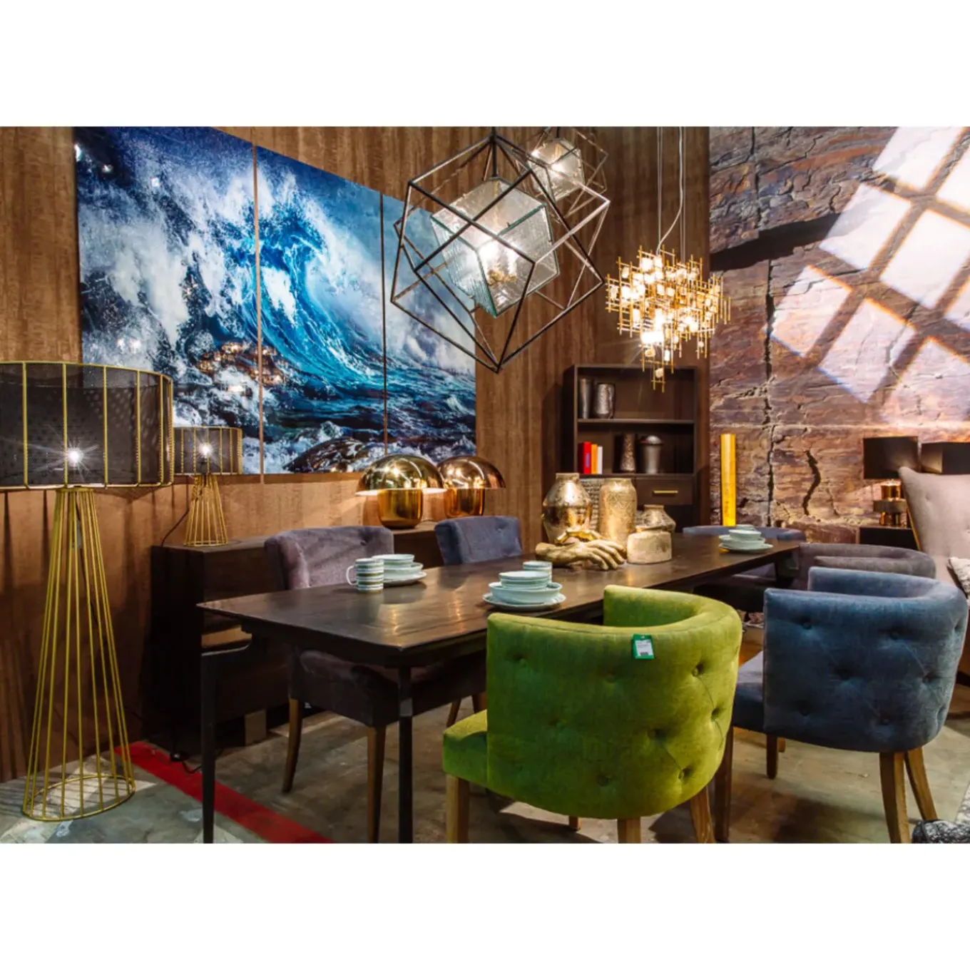 Tableau En Verre Triptychon Wave (3/Set)