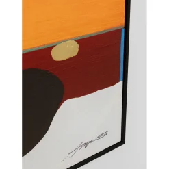 Tableau Encadre Abstract Shapes Orange 73X143Cm