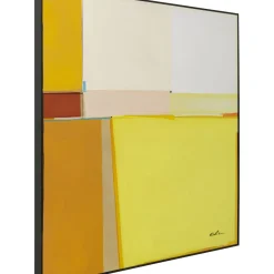 Tableau Encadre Abstract Shapes Jaune 113X113Cm