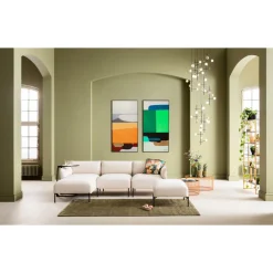 Tableau Encadre Abstract Shapes Vert 73X143Cm