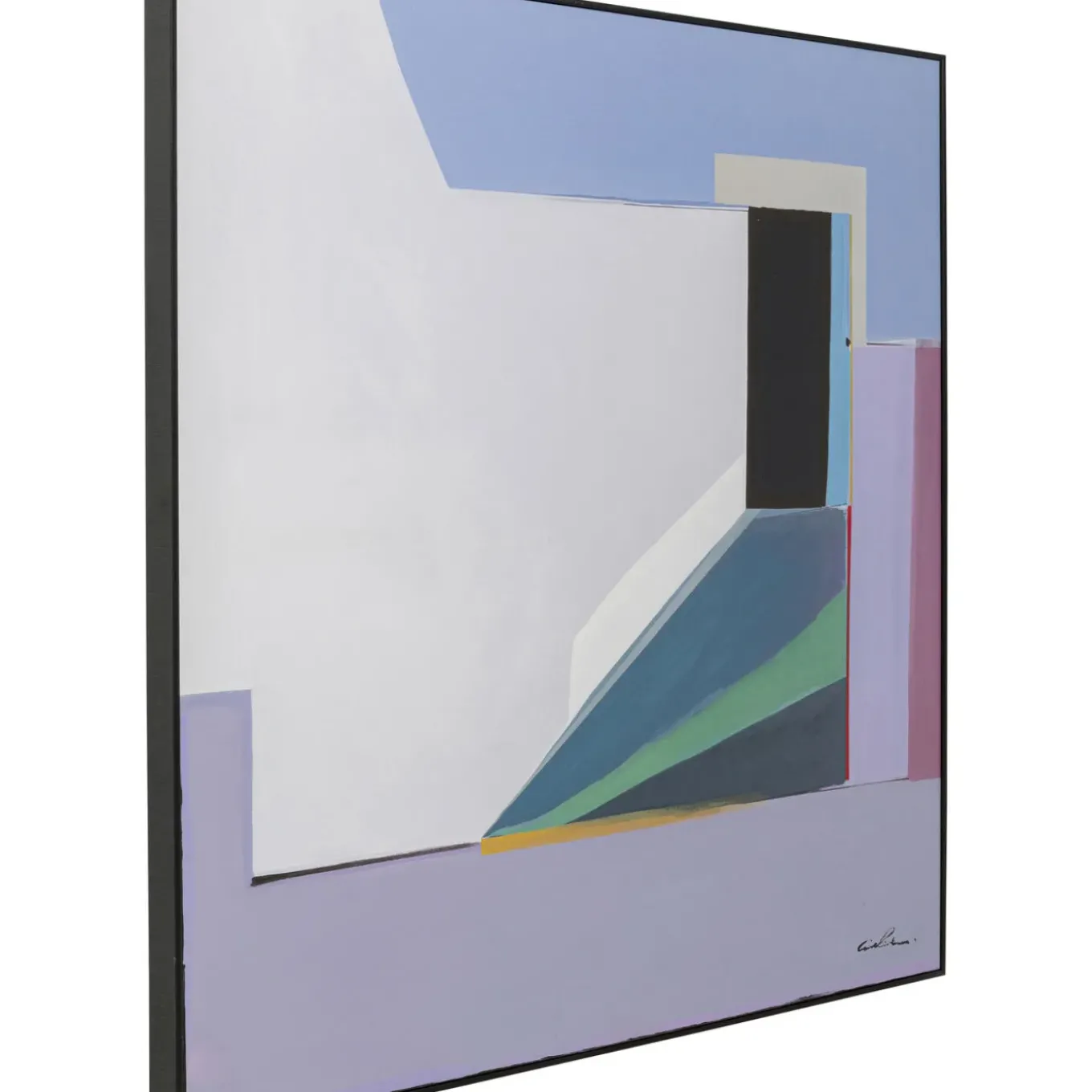 Tableau Encadre Abstract Shapes Violet 113X113Cm