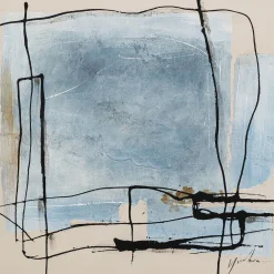 Tableau Encadre Dust Bleu 100X100Cm