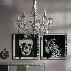 Tableau Frame Mirror Skull 100X100Cm