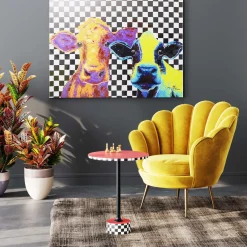 Tableau Sur Toile Colorful Cows 120X90Cm