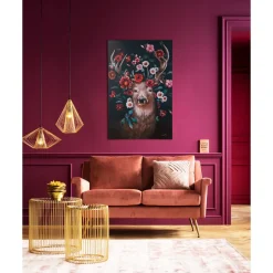Tableau Sur Toile Deer In Flower 90X140Cm