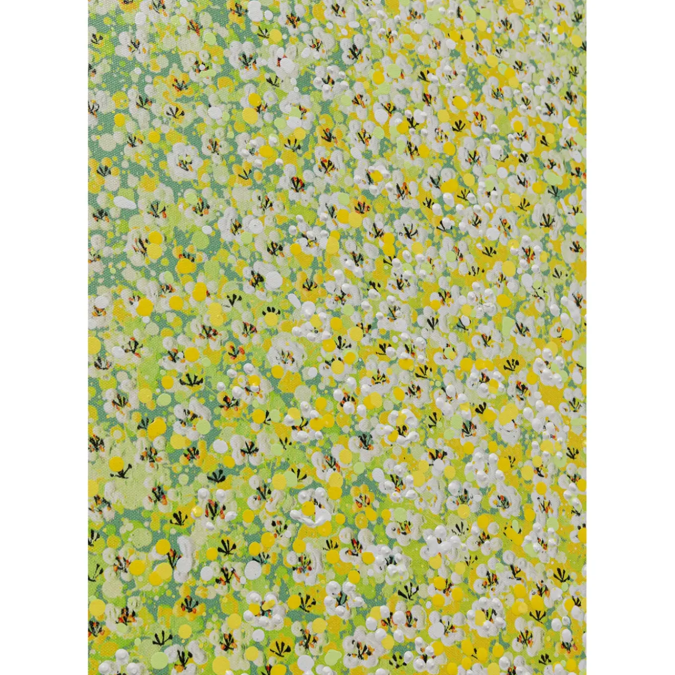 Tableau Sur Toile Flower Boat Vert Jaune 80X100Cm
