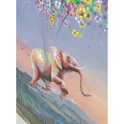 Tableau Sur Toile Flying Elephant At Night 80X100C