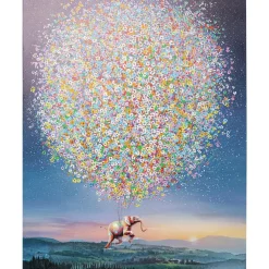 Tableau Sur Toile Flying Elephant At Night 120X160