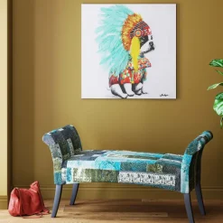 Tableau Sur Toile Headdress Dog 80X80Cm