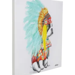 Tableau Sur Toile Headdress Dog 80X80Cm