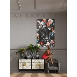 Tableau Sur Toile Night Leo In Flower 90X140Cm