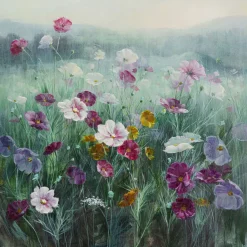 Tableau Sur Toile Pastell Flowers 120X120Cm