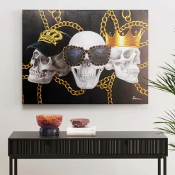 Tableau Sur Toile Skull Gang 120X90Cm