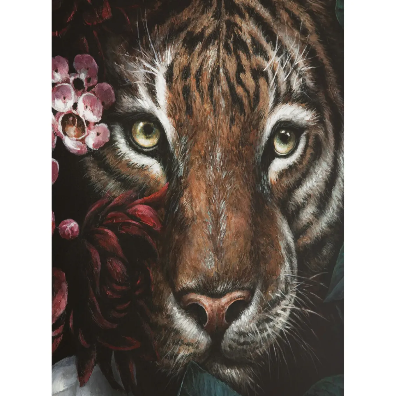 Tableau Sur Toile Tiger In Flower 90X140Cm