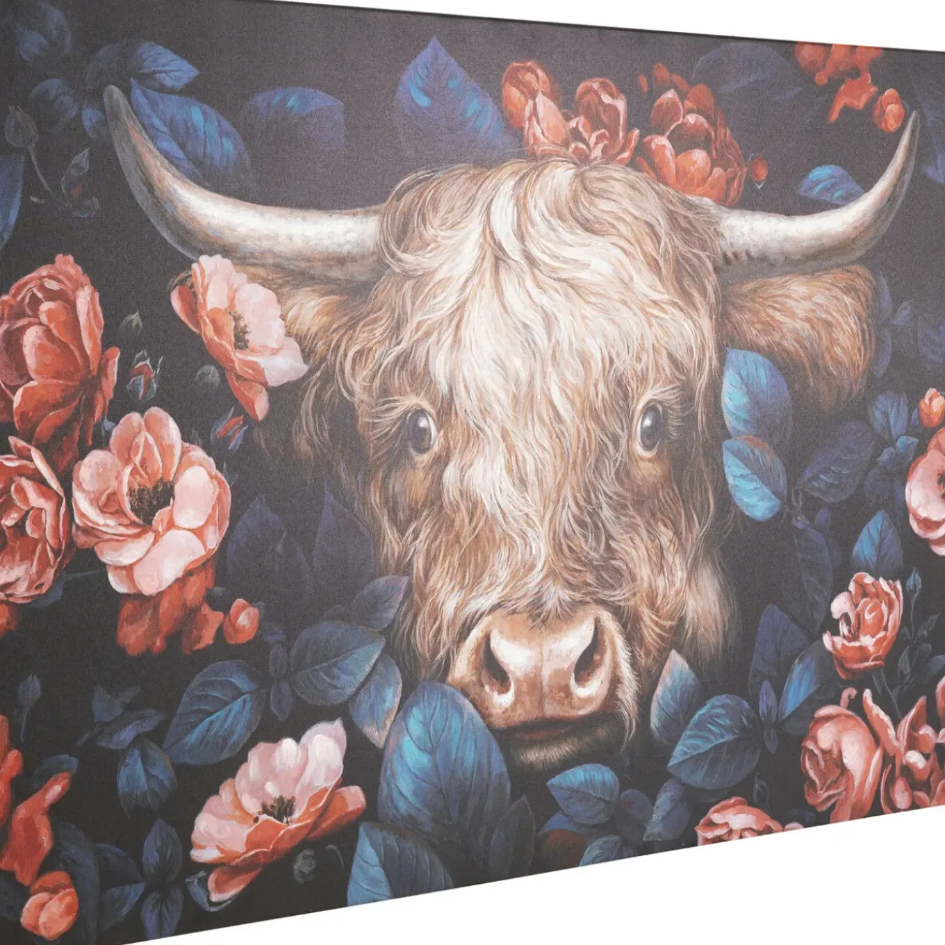 Tableau Sur Toile Yak In Flower 140X90Cm
