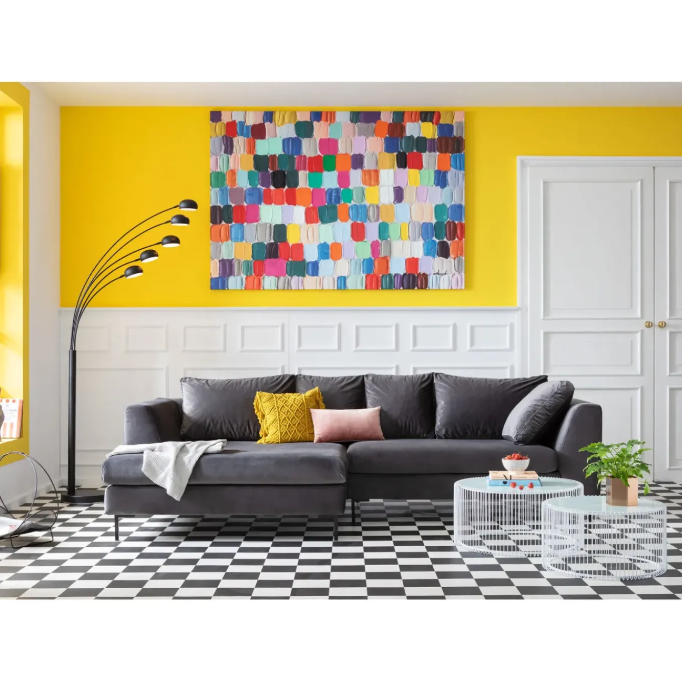 Tableau Touched Colorful Dots 200X140Cm