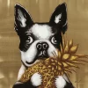 Tableau Touched Dog With Pineapple 80X80Cm
