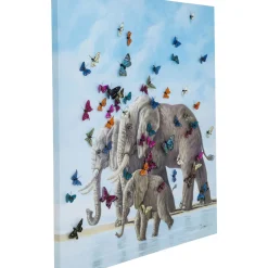 Tableau Touched Elefants With Butterflies 120X120