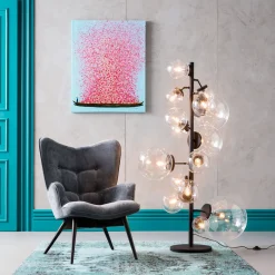 Tableau Touched Flower Boat Bleu-Fuchsia 80X100Cm