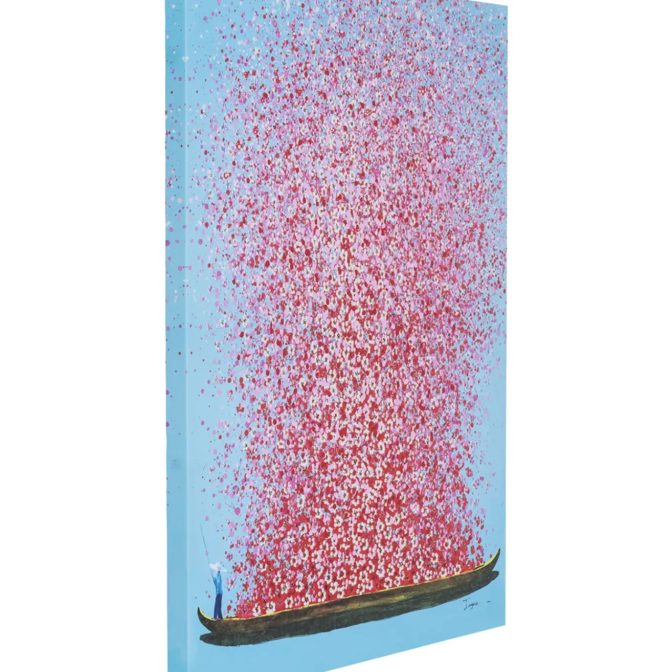 Tableau Touched Flower Boat Bleu-Fuchsia 80X100Cm