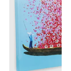 Tableau Touched Flower Boat Bleu-Fuchsia 80X100Cm