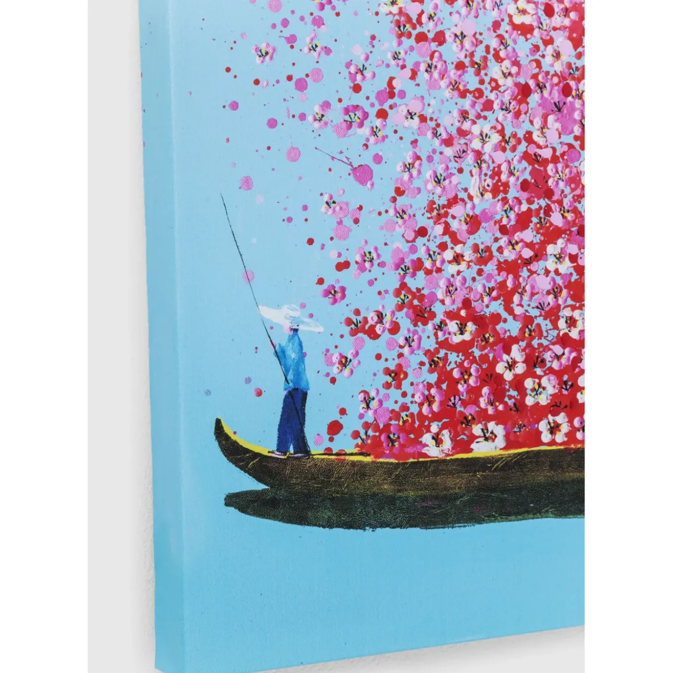 Tableau Touched Flower Boat Bleu-Fuchsia 80X100Cm