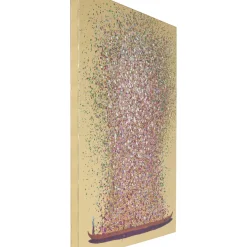 Tableau Touched Flower Boat Dore-Fuchsia Pink 120X