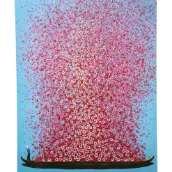 Tableau Touched Flower Boat Bleu-Fuchsia 120X160Cm